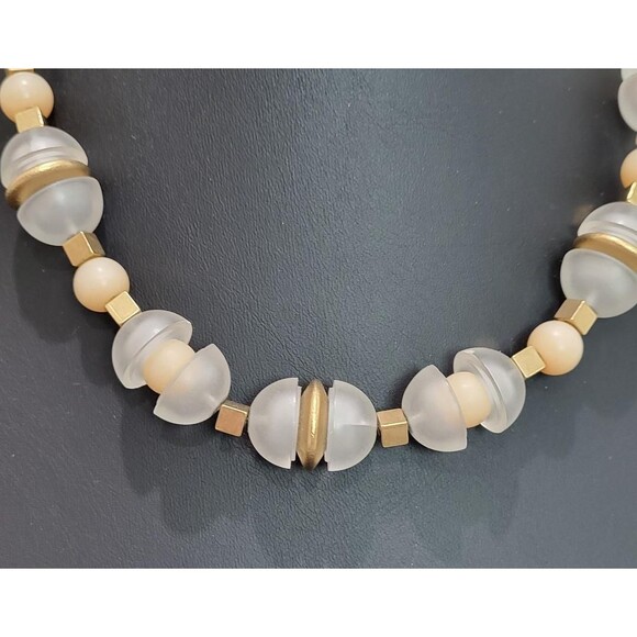 Napier Crystal Ice Collection (Rare Tan Color) Bead Necklace 18" - Picture 2 of 6